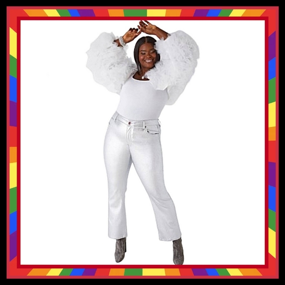 BRIGHT WHITE ☆ FLUFFY TULLE ☆ CROPPED SHRUG ☆ NWT - Picture 1 of 10